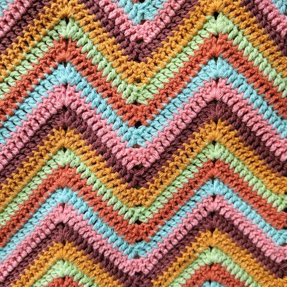 F21 Crochet Knit Cheveron Cottagecore Boho Mini Skirt, M - Picture 8 of 9